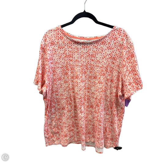 Top Short Sleeve By Croft And Barrow In Peach, Size: 3x