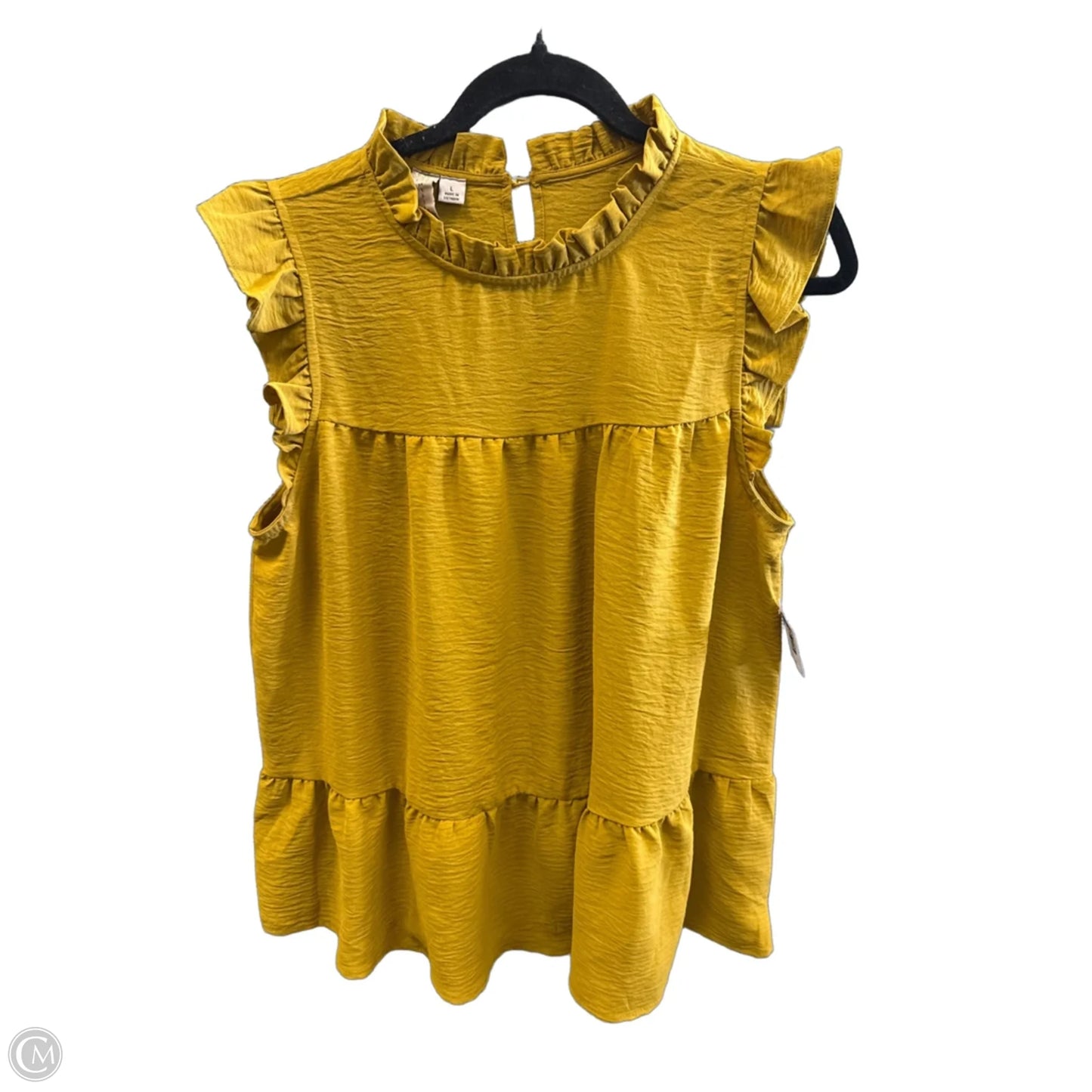 Top Sleeveless By Misia In Yellow, Size: L