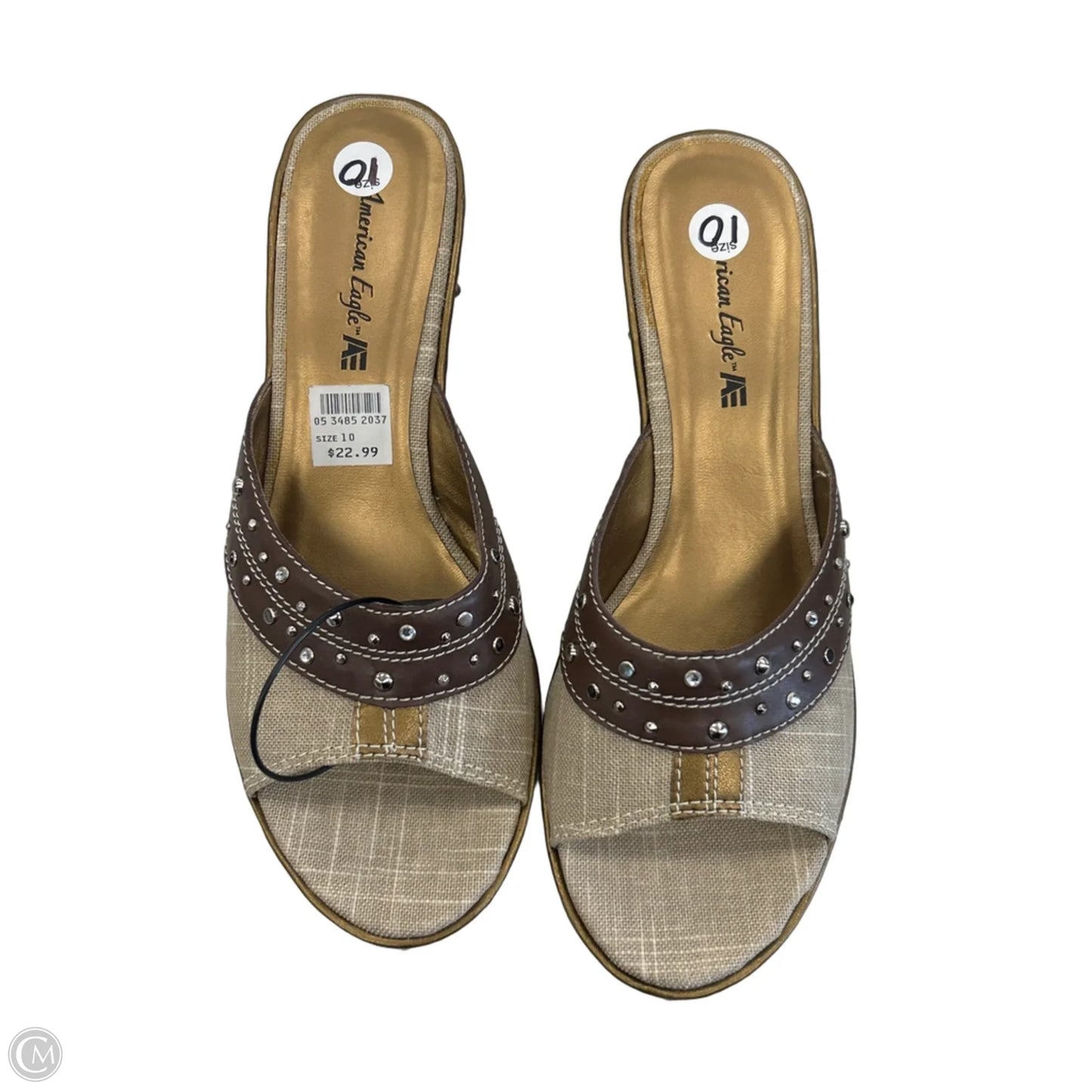 Sandals Heels Wedge By American Eagle In Brown, Size: 10