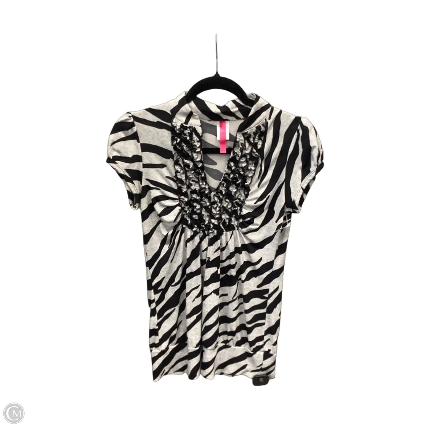Top Short Sleeve By Clothes Mentor In Black & Grey, Size: S