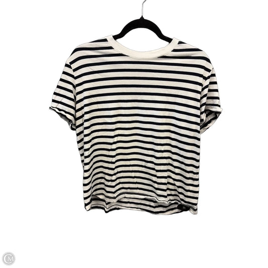 Top Short Sleeve By H&m In Striped Pattern, Size: L