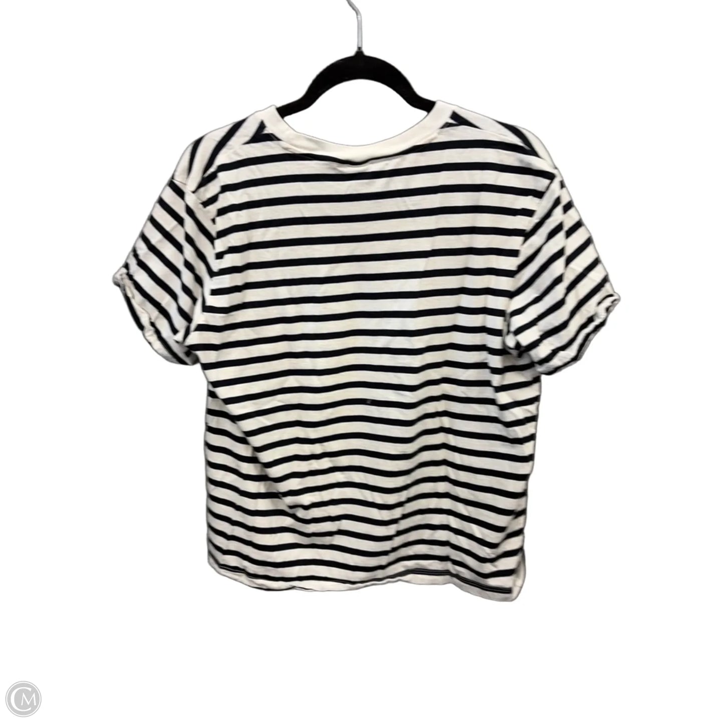 Top Short Sleeve By H&m In Striped Pattern, Size: L