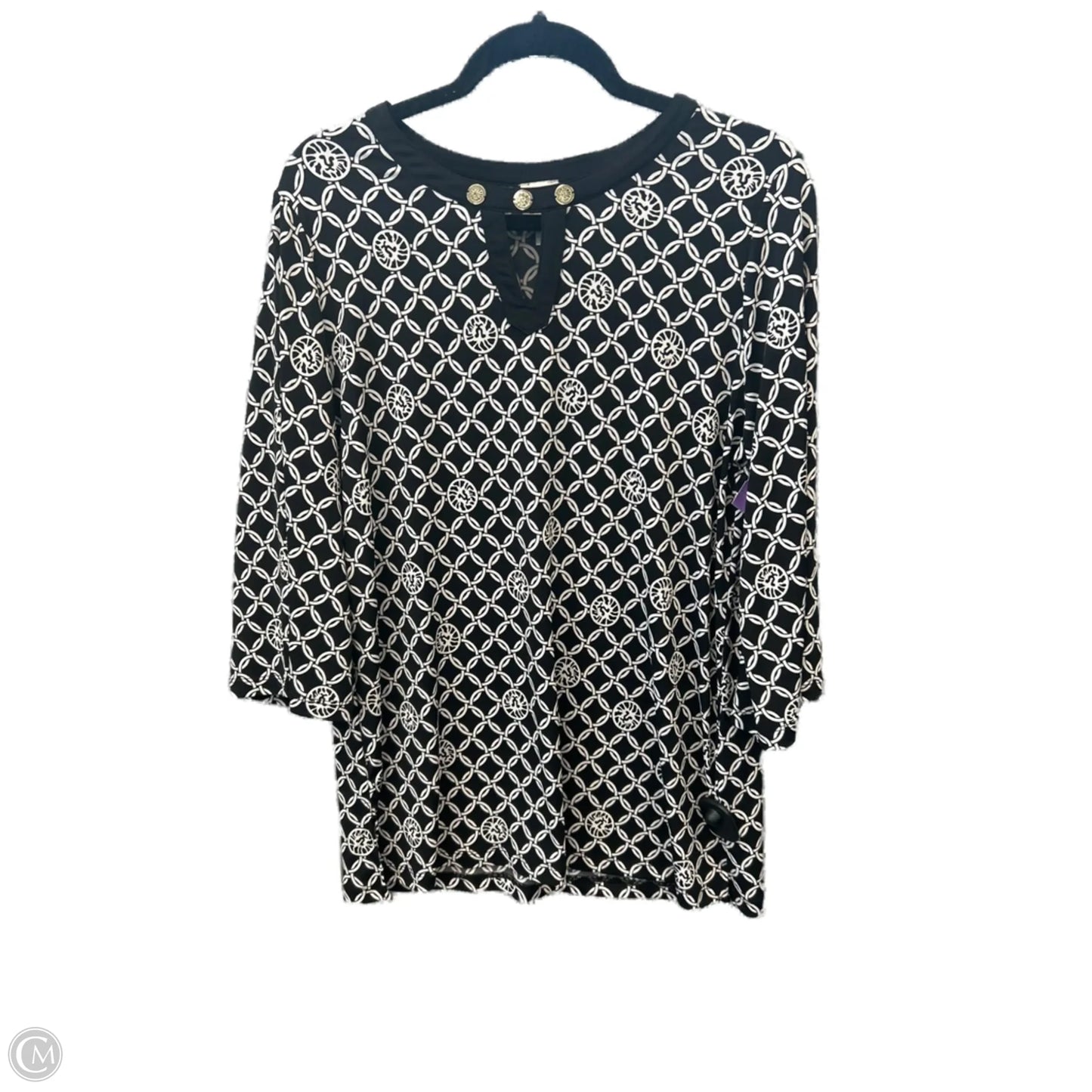 Top 3/4 Sleeve By Anne Klein In Black, Size: M