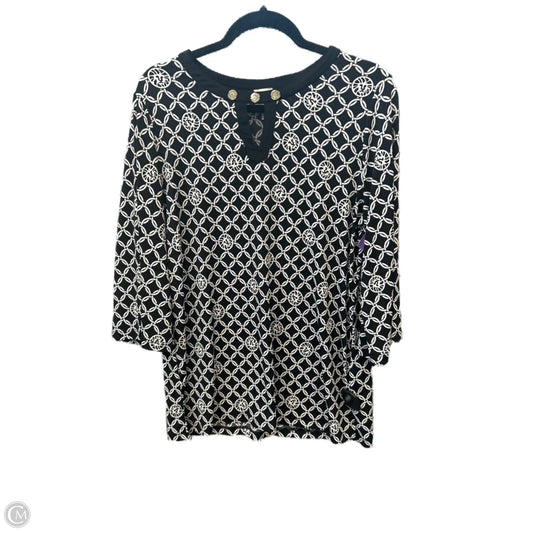 Top 3/4 Sleeve By Anne Klein In Black, Size: M
