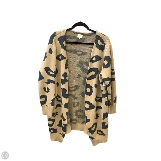 Cardigan By Clothes Mentor In Animal Print, Size: L