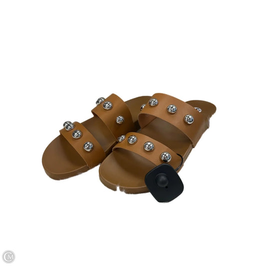 Sandals Flats By Clothes Mentor In Tan, Size: 9.5