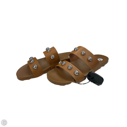 Sandals Flats By Clothes Mentor In Tan, Size: 9.5