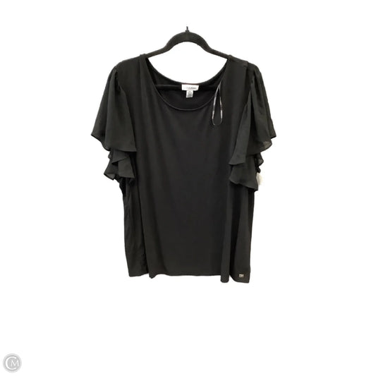 Top Short Sleeve By Calvin Klein In Black, Size: 3x