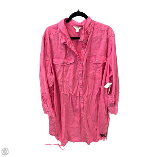Dress Casual Midi By Terra & Sky In Pink, Size: 3x