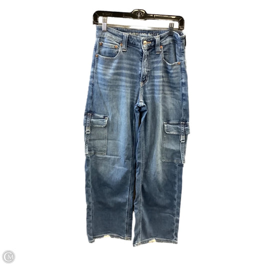 Jeans Straight By American Eagle In Blue Denim, Size: 2