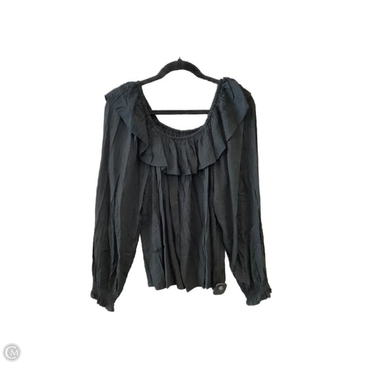 Top Long Sleeve By Knox Rose In Black, Size: M