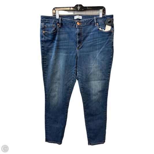 Jeans Skinny By Loft In Blue Denim, Size: 18