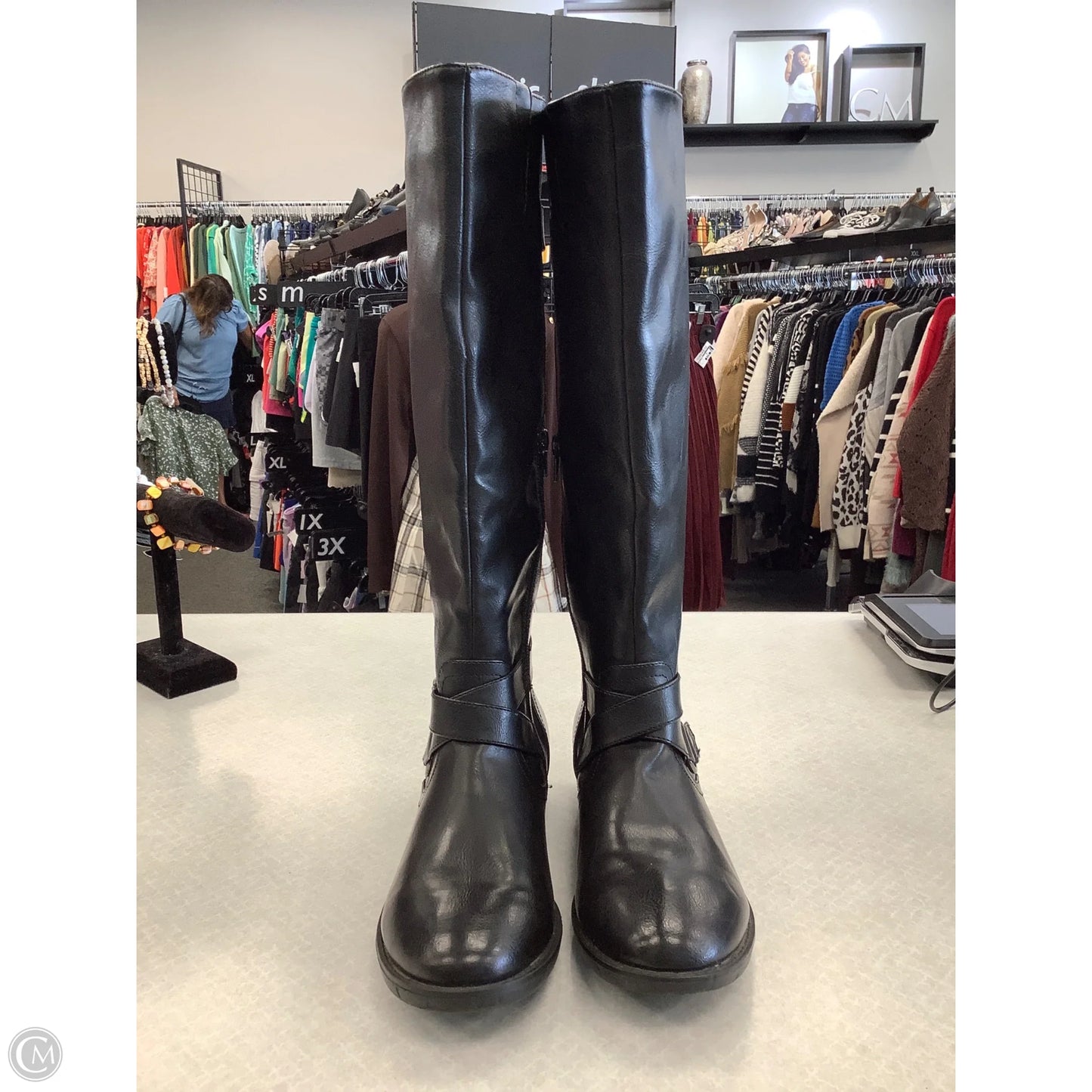 Boots Knee Flats By Rampage In Black, Size: 7.5