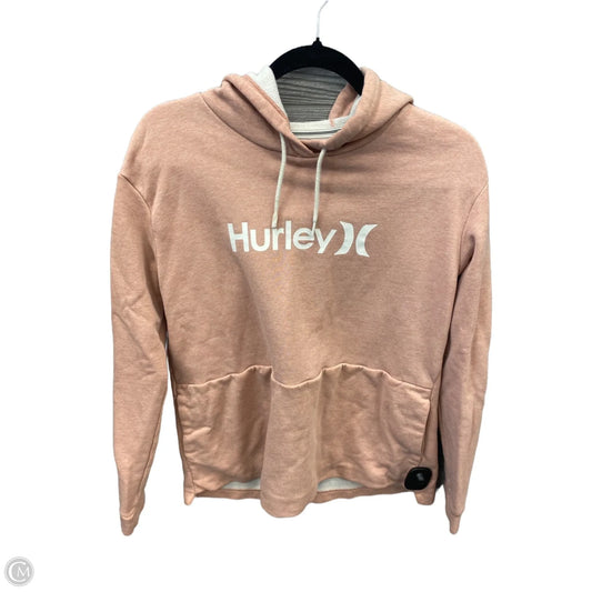 Athletic Sweatshirt Hoodie By Hurley In Pink, Size: M