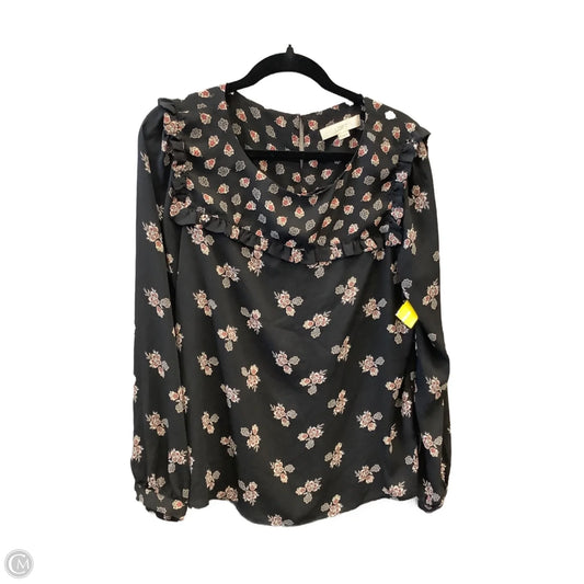 Top Long Sleeve By Loft In Black, Size: L