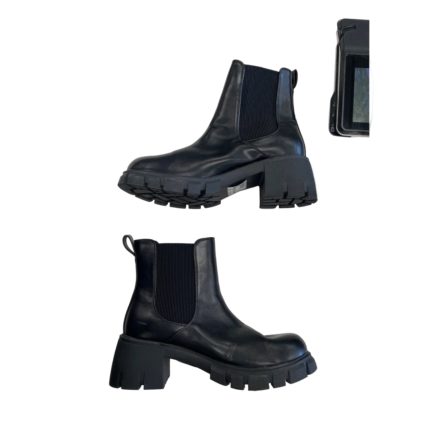 Boots Ankle Heels By Clothes Mentor In Black, Size: 9.5