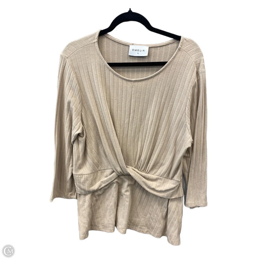 Top Long Sleeve By Clothes Mentor In Beige, Size: Xl