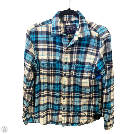 Top Long Sleeve By American Eagle In Blue & White, Size: Sp
