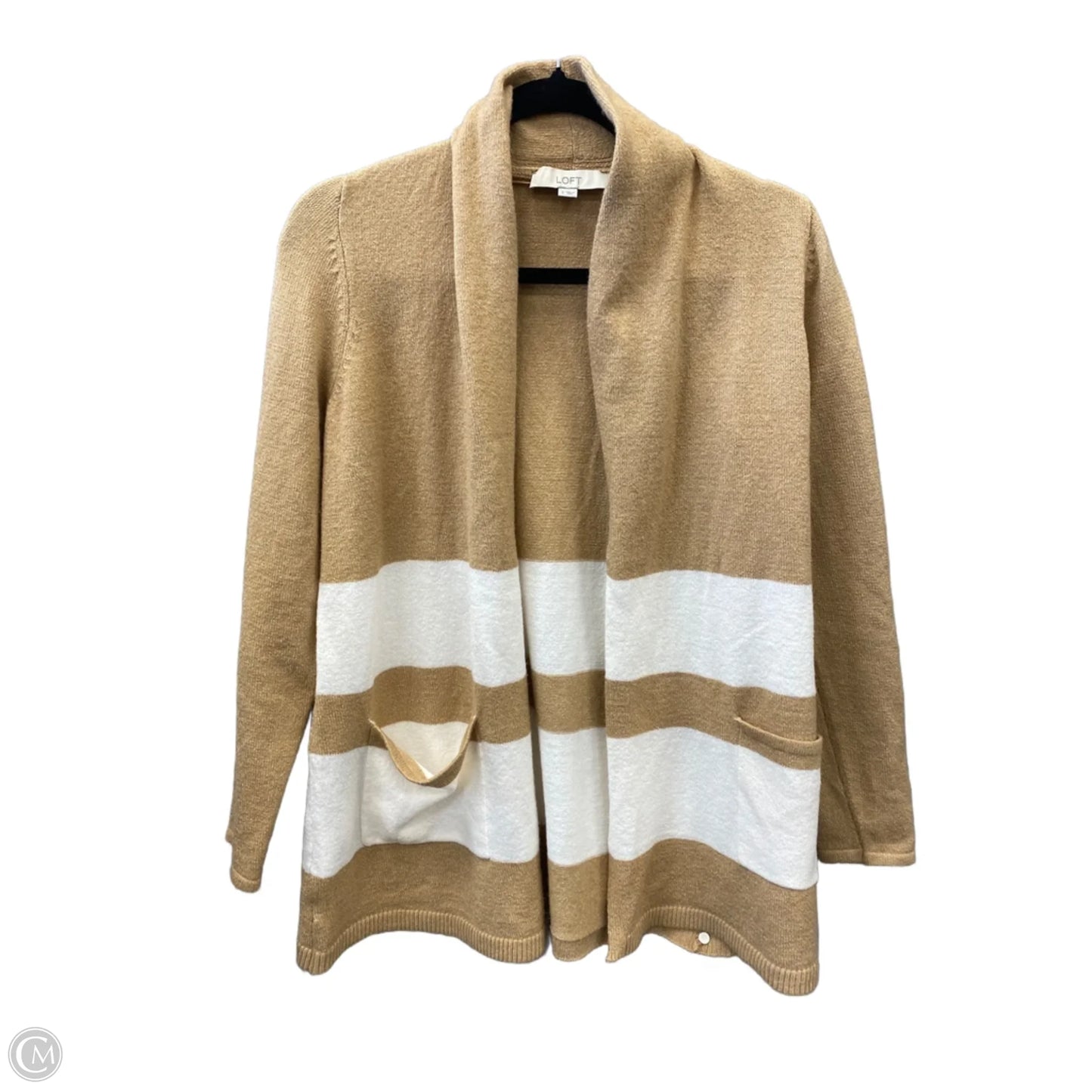 Cardigan By Loft In Tan & White, Size: S