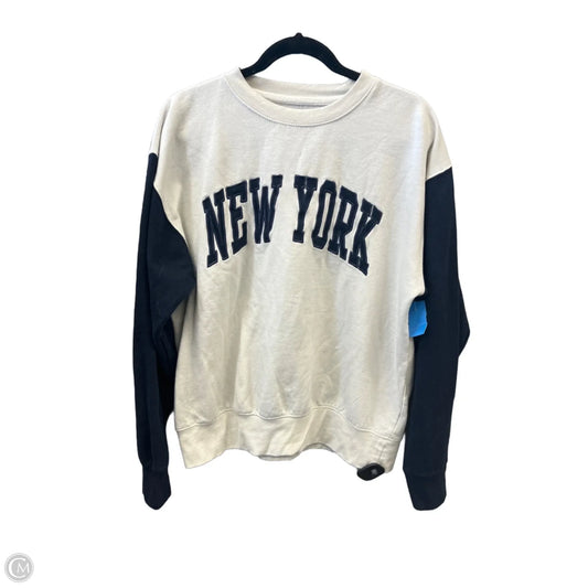 Top Long Sleeve By Clothes Mentor In Blue & Grey, Size: L