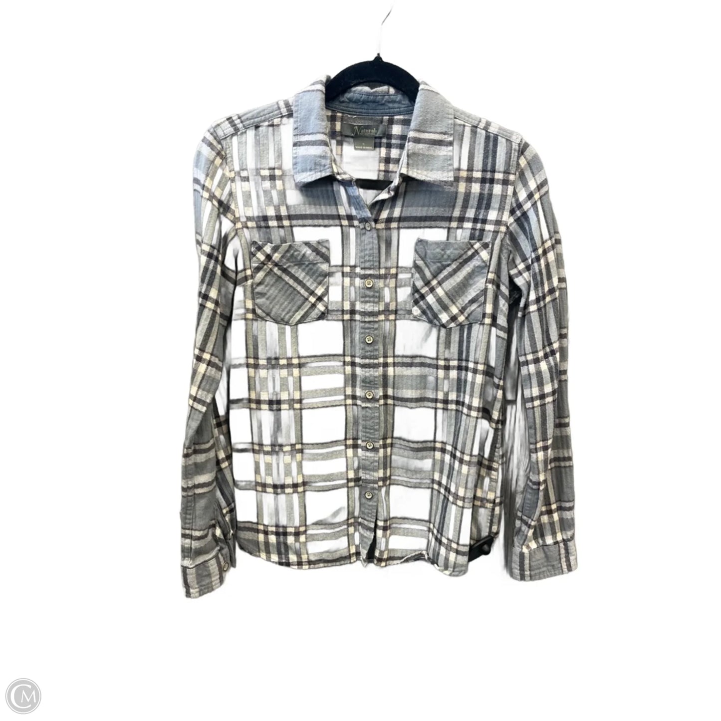 Top Long Sleeve By Natural Reflections In Grey, Size: S