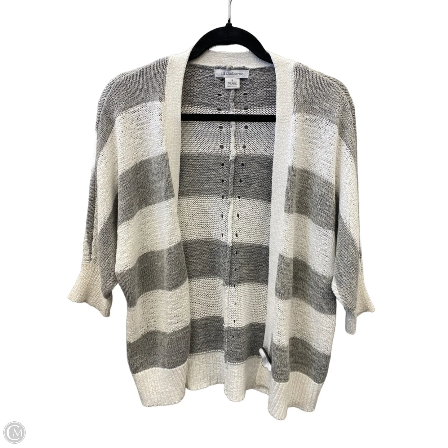 Cardigan By Liz Claiborne In Grey & White, Size: S