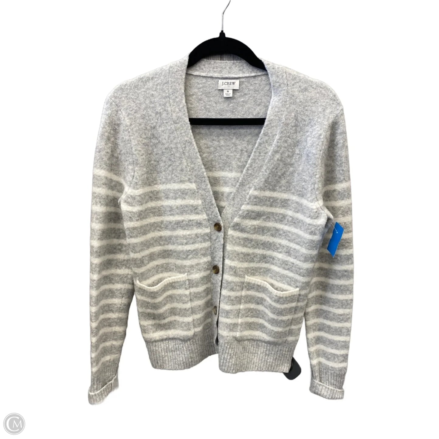 Top Long Sleeve By J. Crew In Grey & White, Size: S