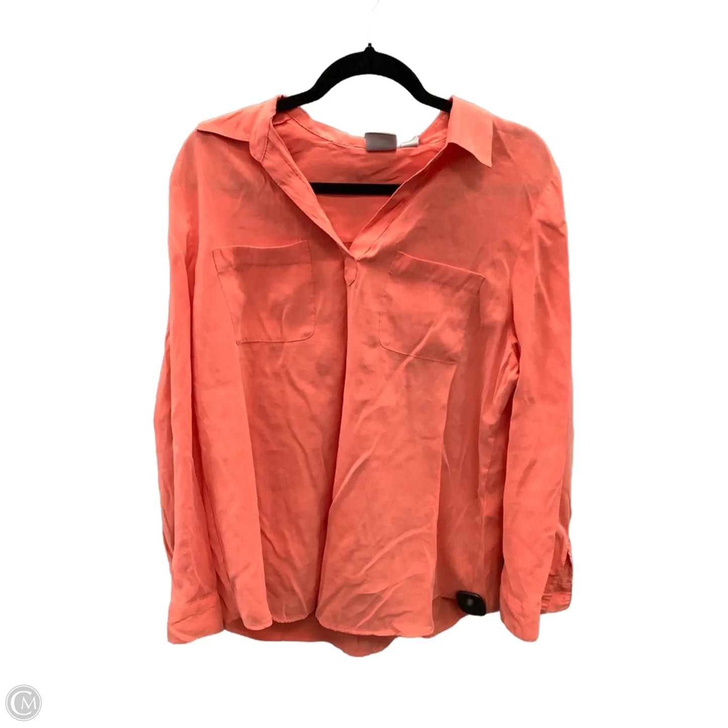 Top Long Sleeve By Chicos In Orange, Size: L