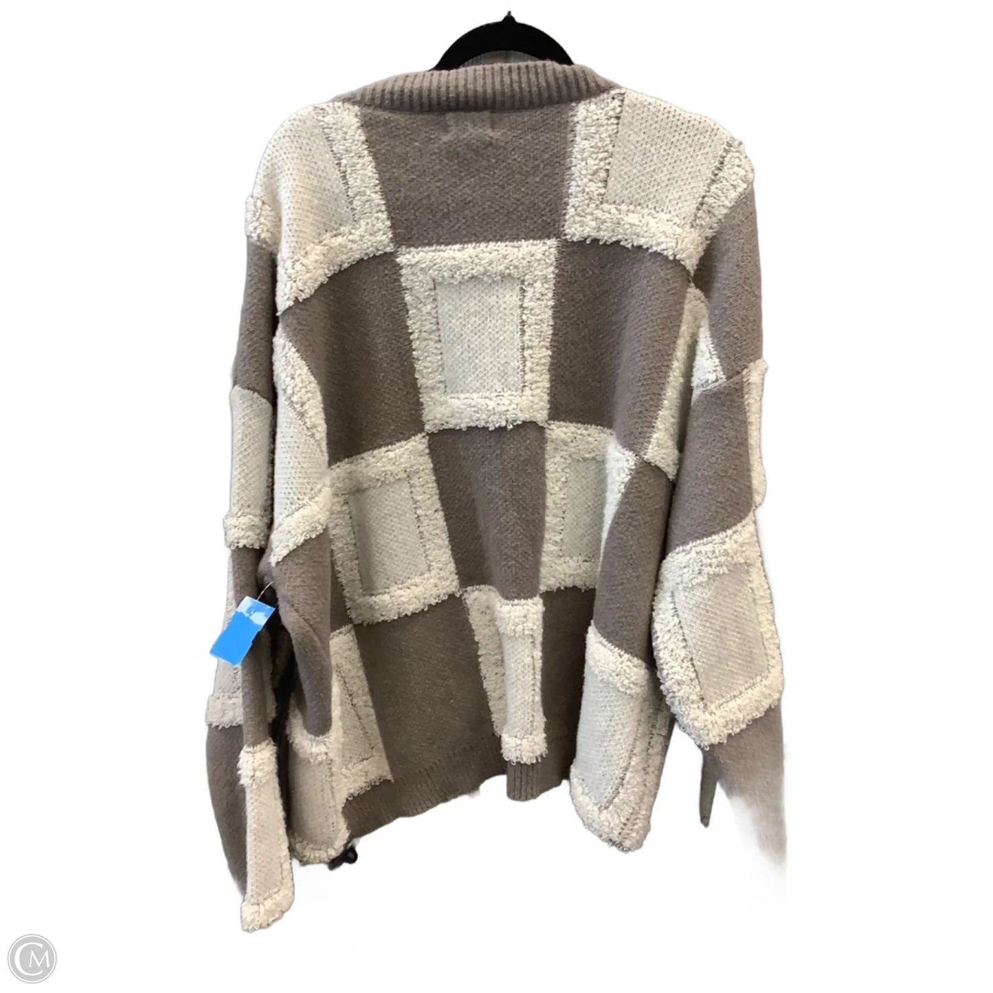 Cardigan By Bibi In Grey & White, Size: Xl