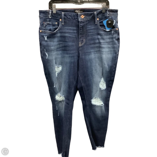 Jeans Skinny By Edgely In Blue Denim, Size: 18