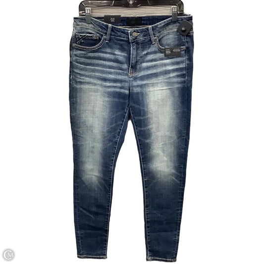 Jeans Skinny By Buckle Black In Blue Denim, Size: 10