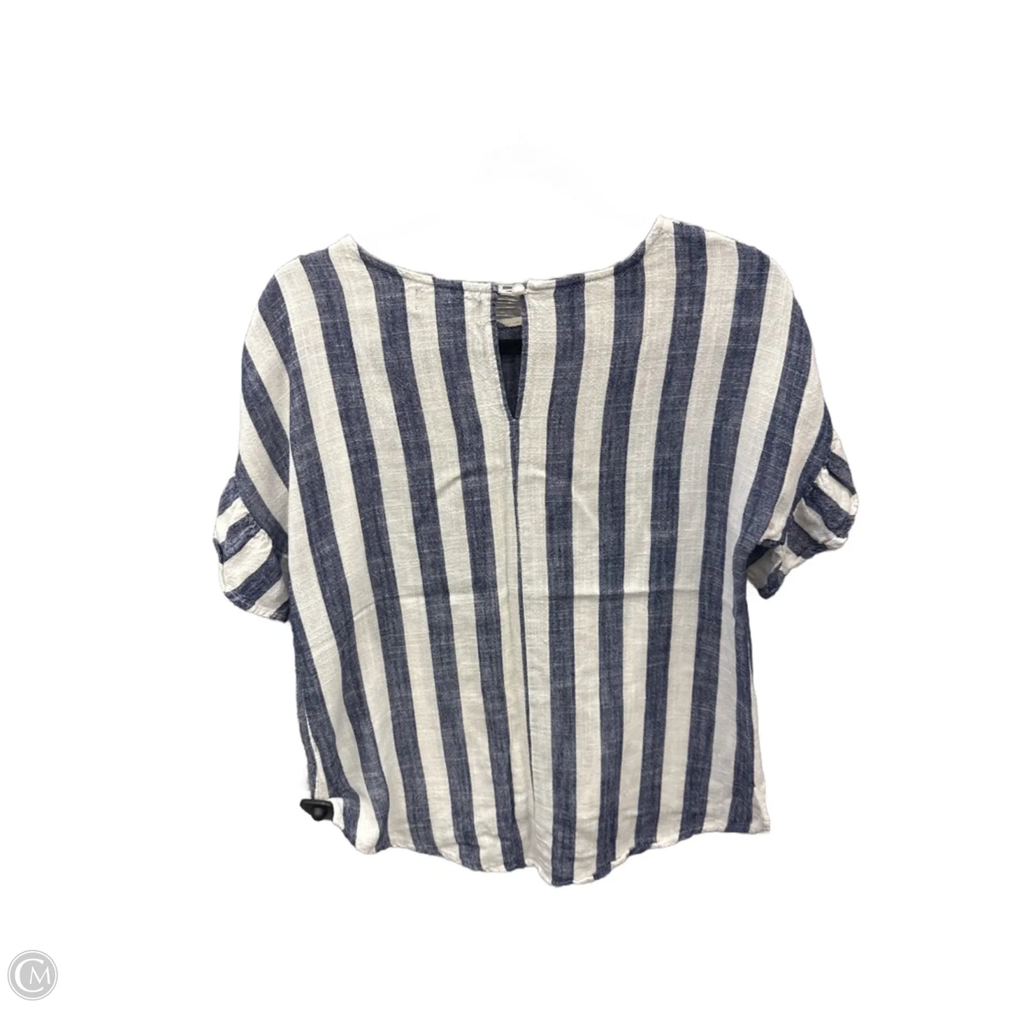 Top Short Sleeve By Clothes Mentor In Blue & White, Size: M