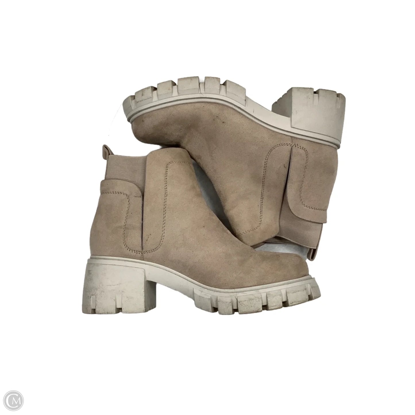 Boots Ankle Heels By Soda In Beige, Size: 7