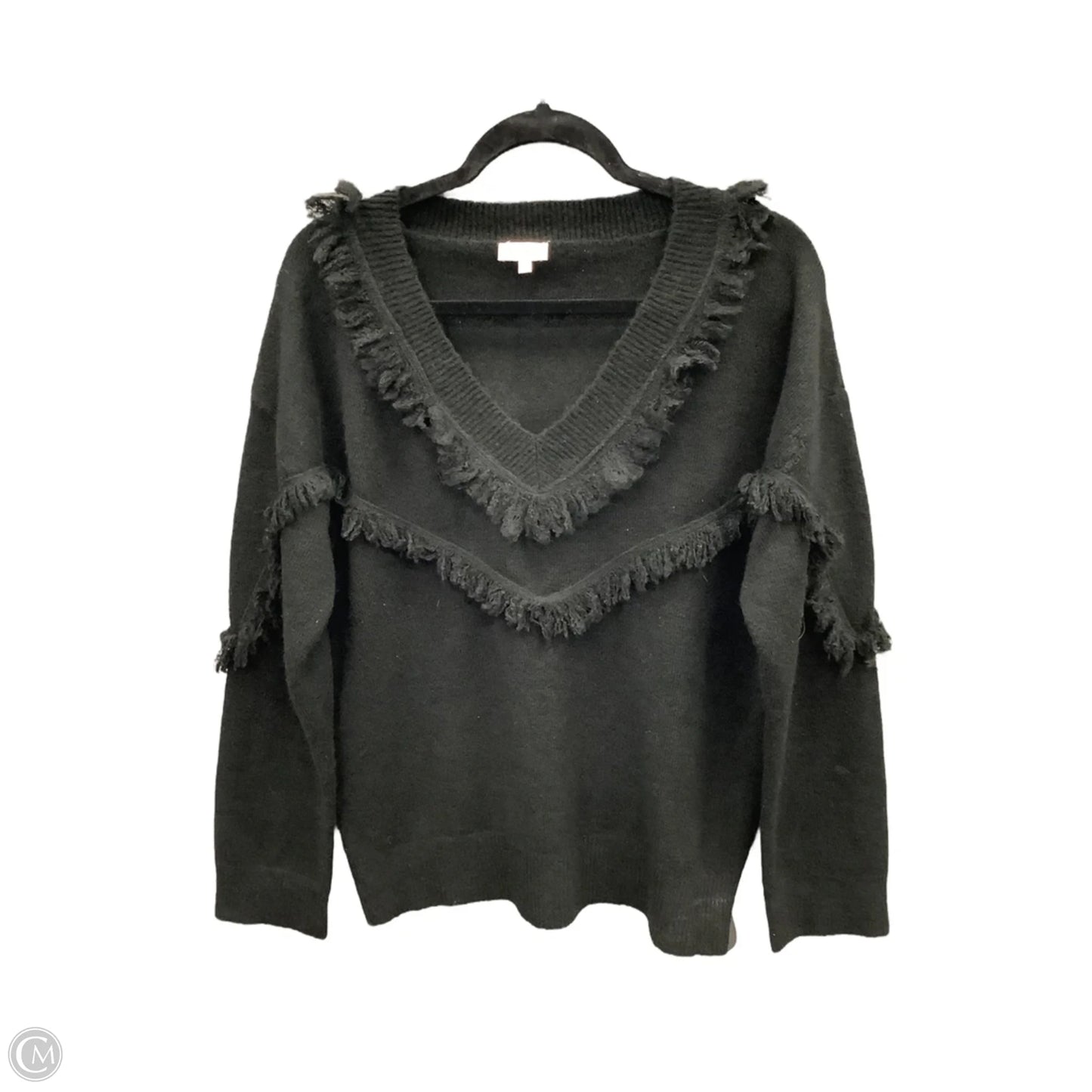 Top Long Sleeve By Hem & Thread In Black, Size: M