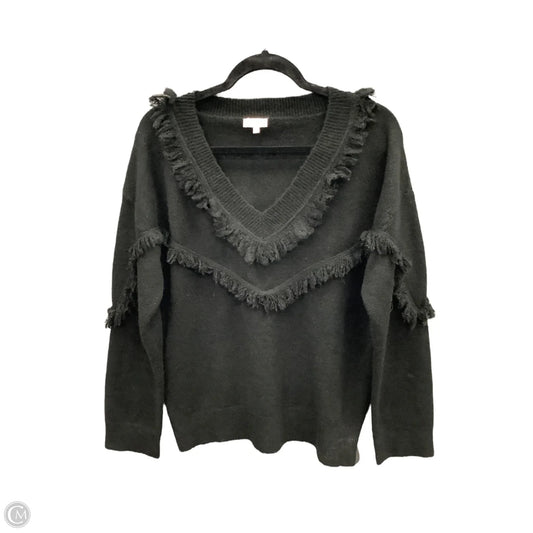 Top Long Sleeve By Hem & Thread In Black, Size: M