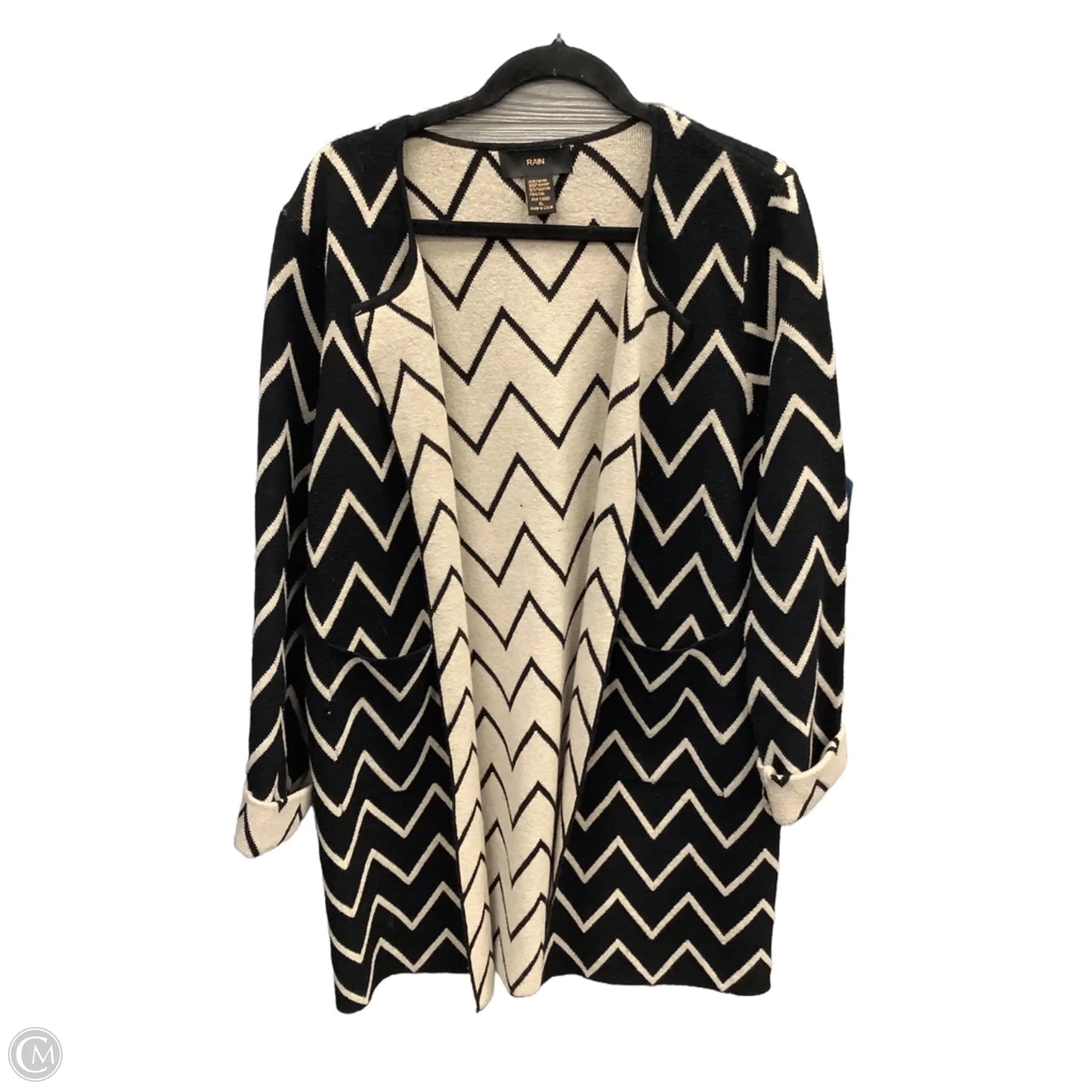 Cardigan By Clothes Mentor In Black & Tan, Size: Xl