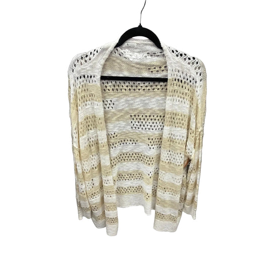 Cardigan By Clothes Mentor In White & Yellow, Size: L