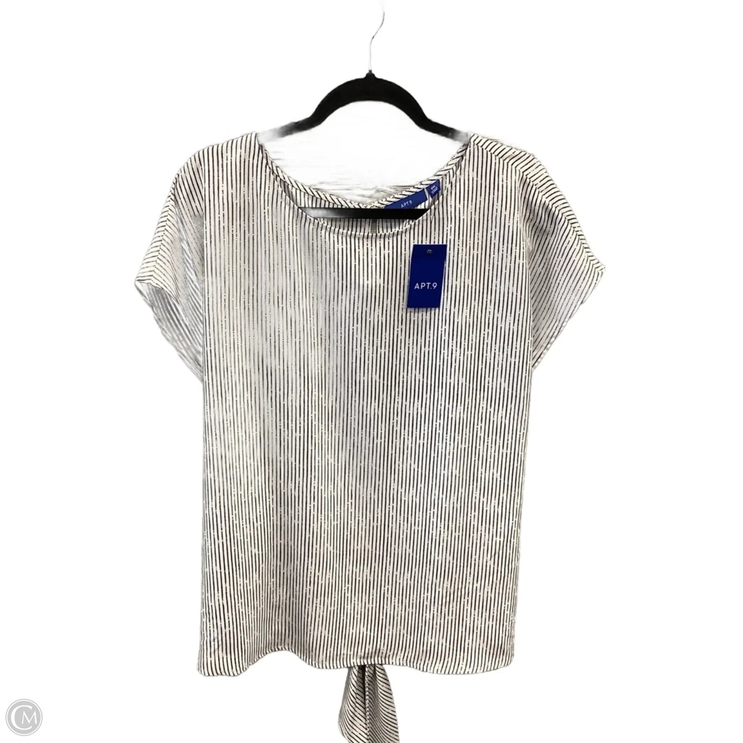Top Short Sleeve By Apt 9 In Striped Pattern, Size: Xxl