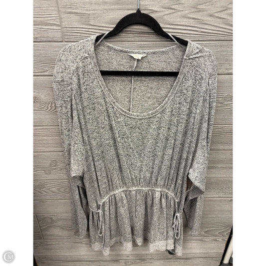 Top Long Sleeve By Caslon In Grey, Size: 3x