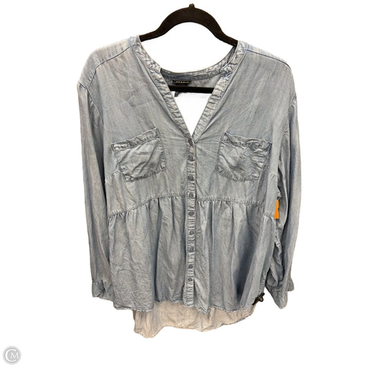 Tunic Long Sleeve By Torrid In Blue, Size: 3x