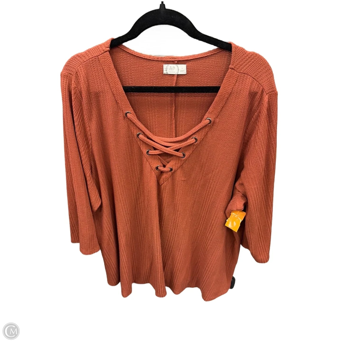 Top Long Sleeve By Maurices In Orange, Size: 3x