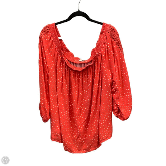 Top Long Sleeve By Maurices In Polkadot Pattern, Size: 3x