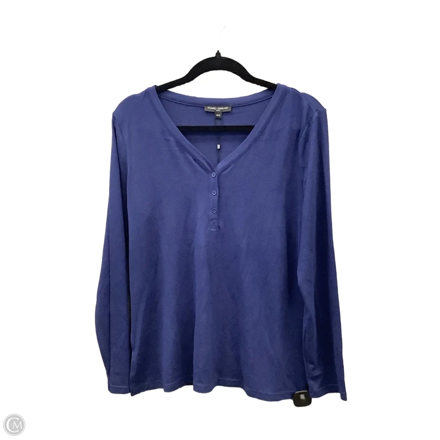 Top Long Sleeve By Mario Serrani In Blue, Size: M