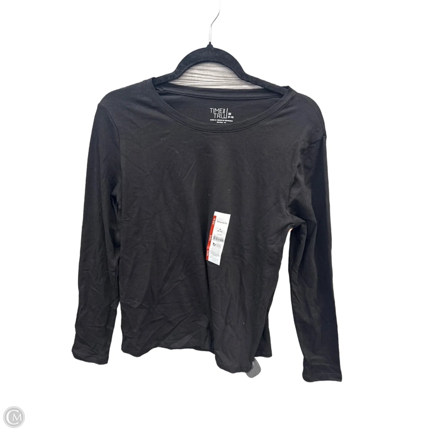Top Long Sleeve By Time And Tru In Black, Size: M
