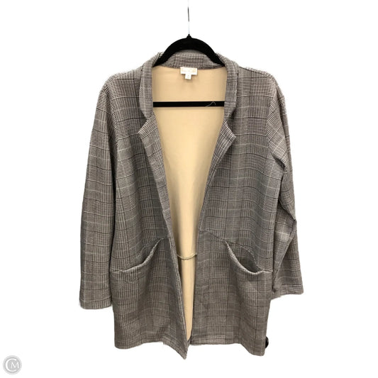 Coat Trench Coat By Hem & Thread In Grey, Size: M