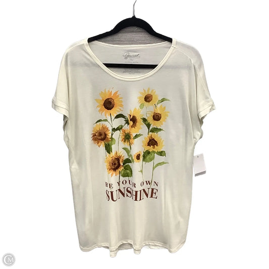 Top Short Sleeve By Clothes Mentor In White, Size: Xl
