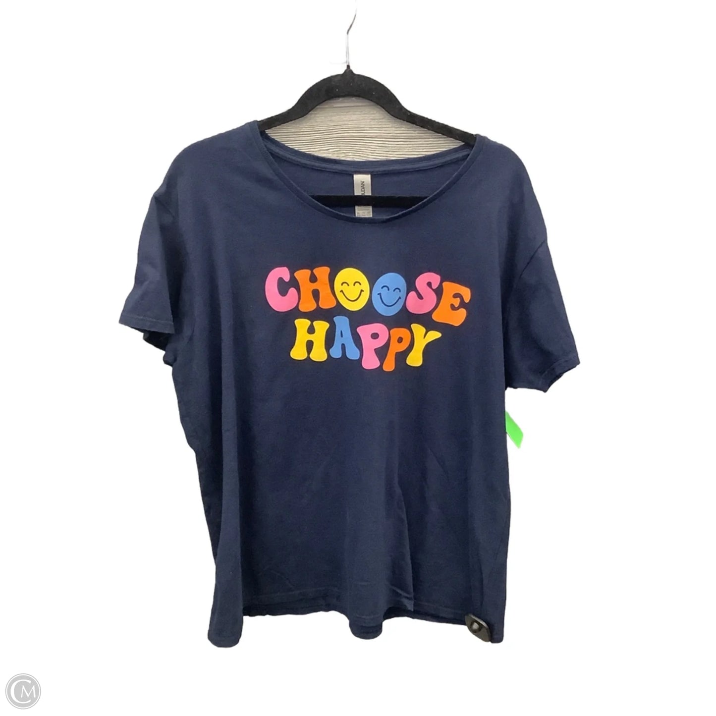 Top Short Sleeve By Gildan In Navy, Size: 2x