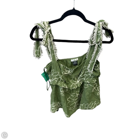 Top Sleeveless By Clothes Mentor In Green & White, Size: M