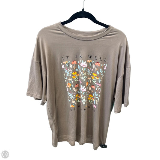 Top Short Sleeve By Shein In Brown, Size: M