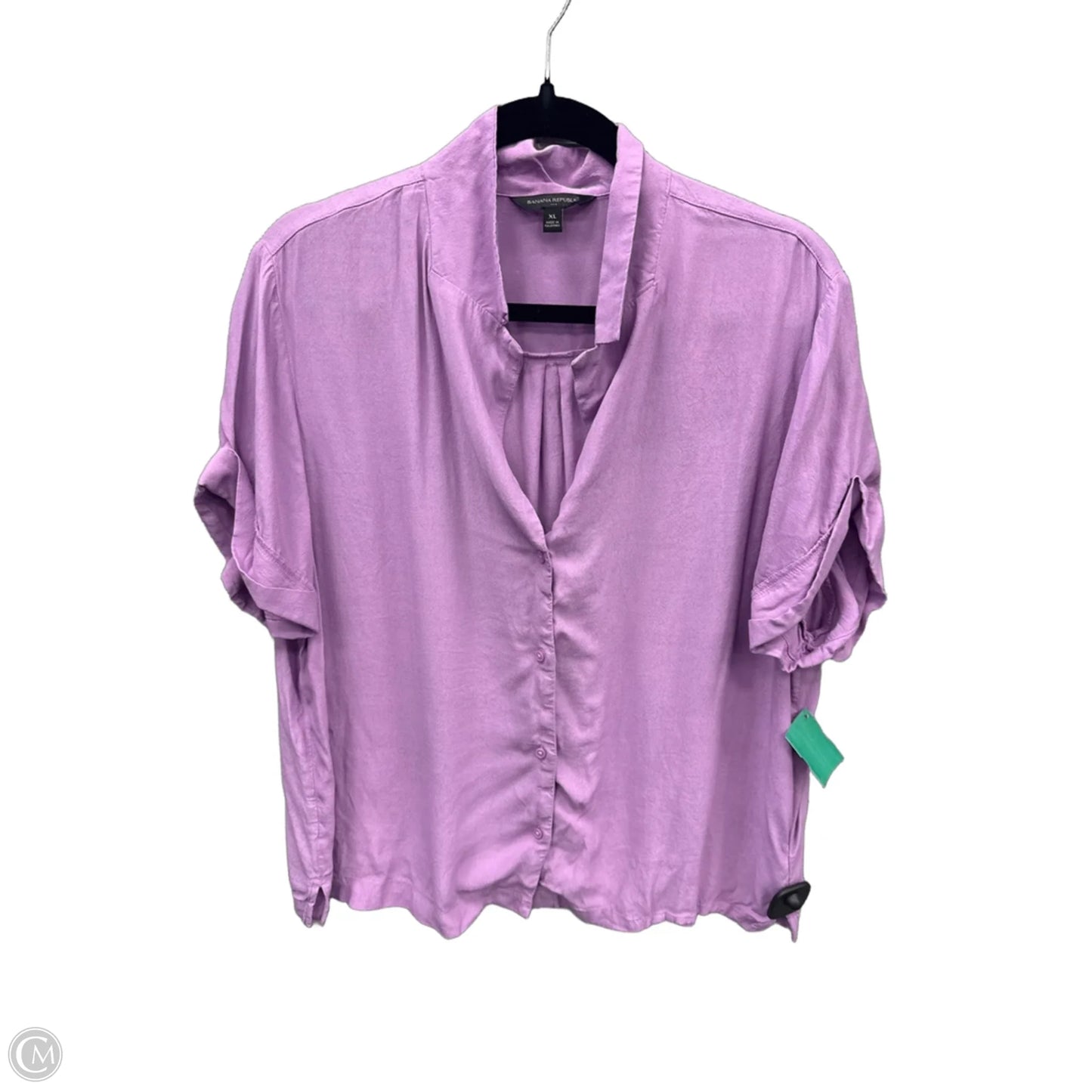 Top Short Sleeve By Banana Republic In Purple, Size: Xl